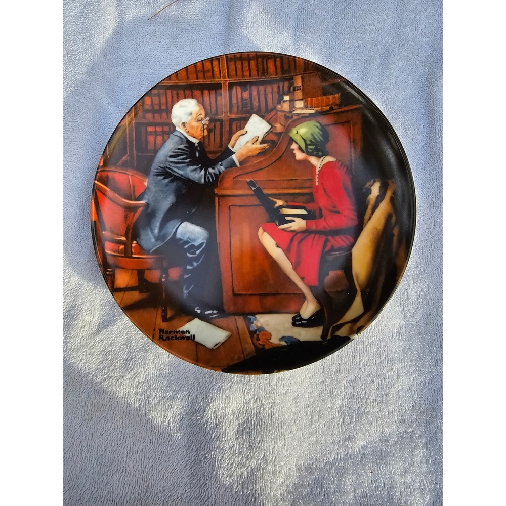 Norman Rockwell The Professor Knowles Plate Limited Edition‎ 1986 COA